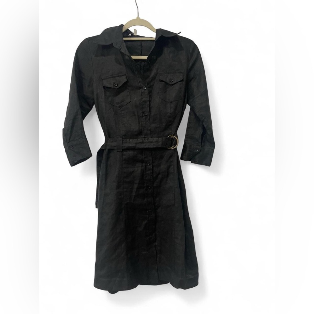 Zara Black Belted Shirt Dress